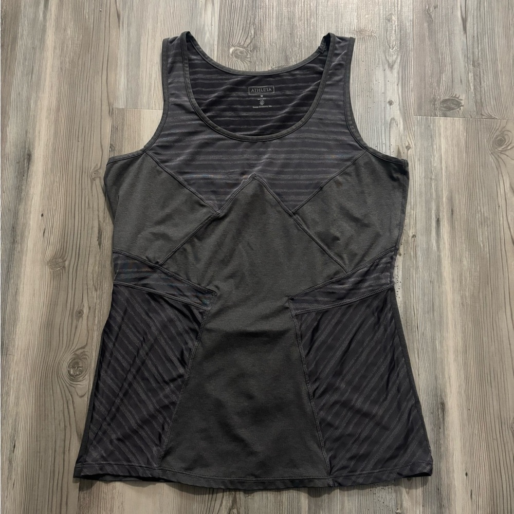 Athleta Women's Charcoal Striped Tank Top